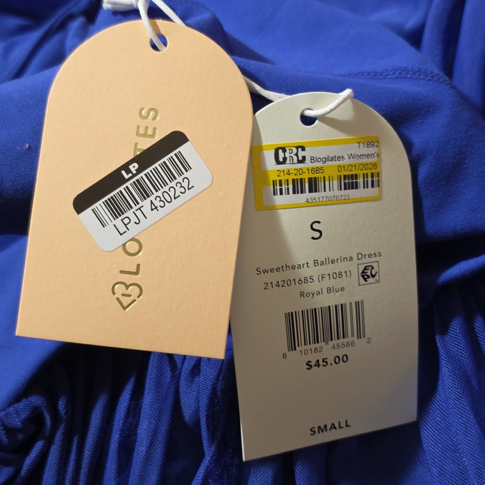 Blogilates Women's Sweetheart Ballerina Dress, S - Royal BlueLength 30 - Picture 7 of 8
